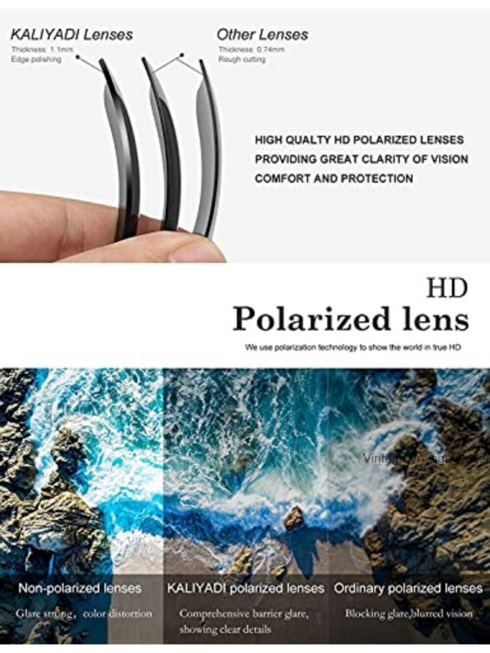 Polarized Sunglasses Men Women Semi-Rimless Retro UV Blocking 2 Pack - Picture 5 of 6